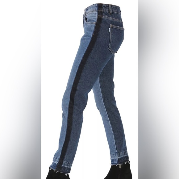 MSGM Milano Made In Italy Two-Toned Straight Leg Jeans - Picture 2 of 9
